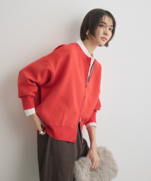 KATHARINE ROSS（キャサリンロス）の「【Pillini/ピリーニ】スウェットライクWZIPカーディガン（カーディガン/ボレロ・レディース・オフホワイト/オレンジ/ライトグレー/レッド/ネイビー・MEDIUM）」の15枚目の写真