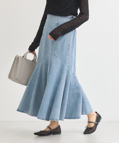 ELENCARE DUE（エレンカーレデュエ）の「・ELENCARE DUE デニムマーメイドスカート（スカート・レディース・ブラック/インディゴブルー/グレー/ライトインディゴブルー・FREE）」の4枚目の写真