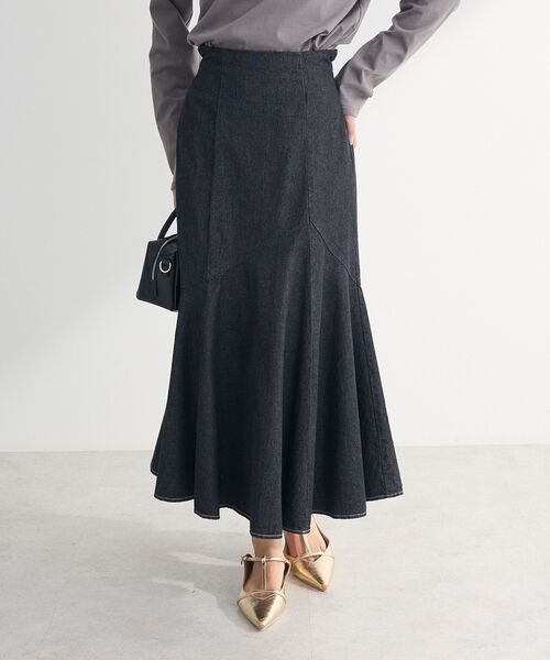 ELENCARE DUE（エレンカーレデュエ）の「・ELENCARE DUE デニムマーメイドスカート（スカート・レディース・ブラック/インディゴブルー/グレー/ライトインディゴブルー・FREE）」の2枚目の写真