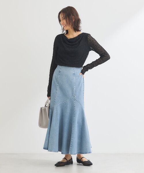 ELENCARE DUE（エレンカーレデュエ）の「・ELENCARE DUE デニムマーメイドスカート（スカート・レディース・ブラック/インディゴブルー/グレー/ライトインディゴブルー・FREE）」の7枚目の写真