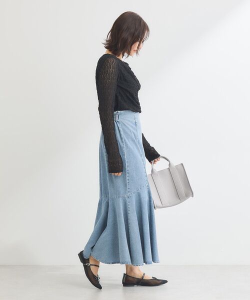 ELENCARE DUE（エレンカーレデュエ）の「・ELENCARE DUE デニムマーメイドスカート（スカート・レディース・ブラック/インディゴブルー/グレー/ライトインディゴブルー・FREE）」の8枚目の写真
