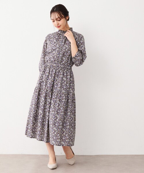LAURA ASHLEY(ローラアシュレイ)の「【洗える/コットン100%/同柄アイテムあり】アマイア ディッツィー柄 スカート(スカート・レディース・イエロー系その他2/ネイビー系・38/40)」の8枚目の写真