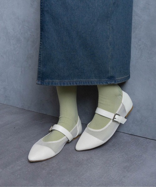 Fabby fabby（ファビィーファビィー）の「メッシュメリージェーンパンプス（パンプス・レディース・ブラック/オフホワイト・LARGE/SMALL/MEDIUM）」の8枚目の写真