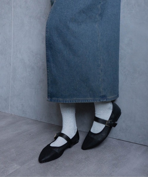 Fabby fabby（ファビィーファビィー）の「メッシュメリージェーンパンプス（パンプス・レディース・ブラック/オフホワイト・LARGE/SMALL/MEDIUM）」の9枚目の写真