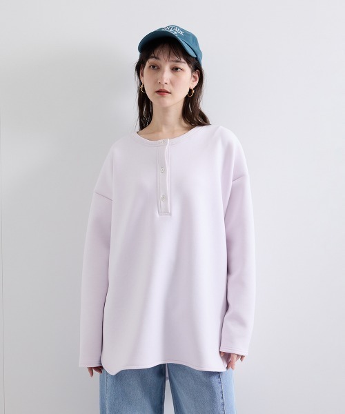 VICKY（ビッキー）の「スポンディッシュオーバーサイズプルオーバー≪手洗い可能≫（Tシャツ/カットソー・レディース・ブルー/オフホワイト/ピンク・M）」の3枚目の写真