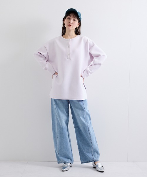 VICKY（ビッキー）の「スポンディッシュオーバーサイズプルオーバー≪手洗い可能≫（Tシャツ/カットソー・レディース・ブルー/オフホワイト/ピンク・M）」の15枚目の写真