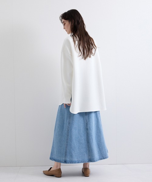 VICKY（ビッキー）の「スポンディッシュオーバーサイズプルオーバー≪手洗い可能≫（Tシャツ/カットソー・レディース・ブルー/オフホワイト/ピンク・M）」の5枚目の写真