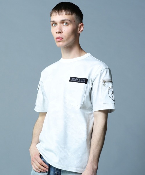 AVIREX（アヴィレックス）の「FATIGUE T-SHIRT / ファティーグ 半袖 Tシャツ / AVIREX / アヴィレックス（Tシャツ/カットソー・メンズ・ホワイト/ブラック/ネイビー/ホワイト系その他/ブラック系その他/オリーブ・SMALL/MEDIUM/LARGE/X-LARGE/XX-LARGE）」の2枚目の写真