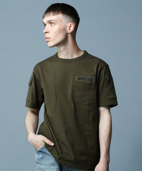 AVIREX（アヴィレックス）の「FATIGUE T-SHIRT / ファティーグ 半袖 Tシャツ / AVIREX / アヴィレックス（Tシャツ/カットソー・メンズ・ホワイト/ブラック/ネイビー/ホワイト系その他/ブラック系その他/オリーブ・SMALL/MEDIUM/LARGE/X-LARGE/XX-LARGE）」の5枚目の写真