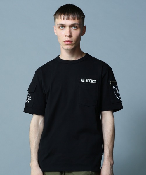 AVIREX（アヴィレックス）の「FATIGUE T-SHIRT / ファティーグ 半袖 Tシャツ / AVIREX / アヴィレックス（Tシャツ/カットソー・メンズ・ホワイト/ブラック/ネイビー/ホワイト系その他/ブラック系その他/オリーブ・SMALL/MEDIUM/LARGE/X-LARGE/XX-LARGE）」の3枚目の写真