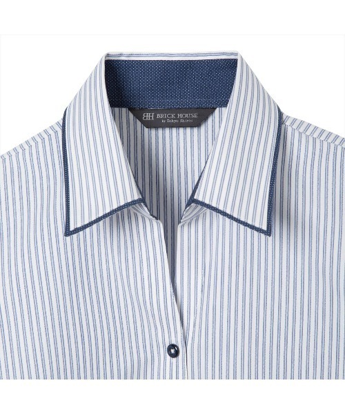 TOKYO SHIRTS(トウキョウシャツ)の「【透け防止】 形態安定ノンアイロン スキッパー 長袖ビジネスワイシャツ(ビジネスシャツ・レディース・ブルー・XS/S/M/L/LL/XL)」の3枚目の写真