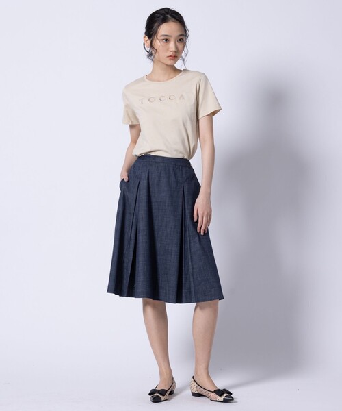 TOCCA（トッカ）の「TEXT LOGO TEE Tシャツ（Tシャツ/カットソー・レディース・ベージュ系/アイボリー系・MEDIUM/SMALL）」の9枚目の写真