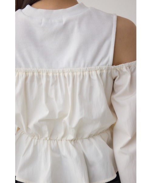 AZUL by moussy(アズールバイマウジー)の「オフショルレイヤードブラウス(Tシャツ/カットソー・レディース・グレー/アイボリー/ブラック・FREE)」の12枚目の写真