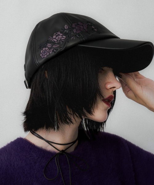 HARE(ハレ)の「フラワーシシュウキャップ(HARE)(キャップ・レディース・ブラック/ブラック系その他・FREE)」の2枚目の写真