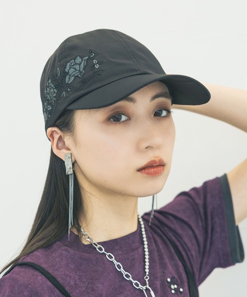 HARE(ハレ)の「フラワーシシュウキャップ(HARE)(キャップ・レディース・ブラック/ブラック系その他・FREE)」の7枚目の写真