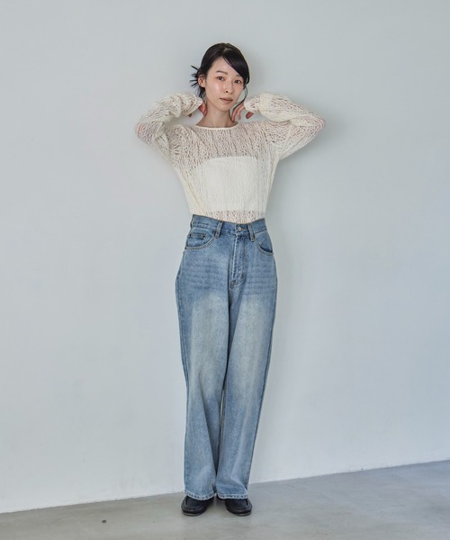 feepur（フェピュール）の「レースシアートップス（Tシャツ/カットソー・レディース・アイボリー/ブラック・MEDIUM）」の13枚目の写真