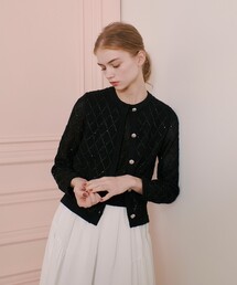 【LOULOU WILLOUGHBY】シークインエンブロイダリーカーディガン