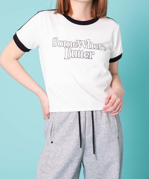 WOND(ウォンド)の「WOND/Butter リンガーピチT(Tシャツ/カットソー・レディース・ホワイト/ブラック・FREE)」の1枚目の写真