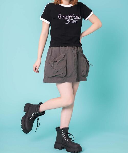 WOND(ウォンド)の「WOND/Butter リンガーピチT(Tシャツ/カットソー・レディース・ホワイト/ブラック・FREE)」の4枚目の写真