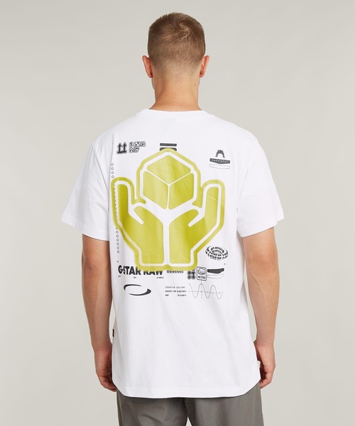 G-STAR(ジースター)の「BACK GRAPHIC LOOSE T-SHIRT/バックグラフィックオーバーサイズTシャツ(Tシャツ/カットソー・メンズ・ダークブラック/ホワイト・X-SMALL/SMALL/MEDIUM/LARGE/X-LARGE)」の2枚目の写真