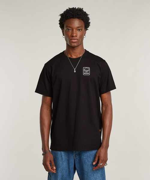G-STAR(ジースター)の「BACK GRAPHIC LOOSE T-SHIRT/バックグラフィックオーバーサイズTシャツ(Tシャツ/カットソー・メンズ・ダークブラック/ホワイト・X-SMALL/SMALL/MEDIUM/LARGE/X-LARGE)」の1枚目の写真