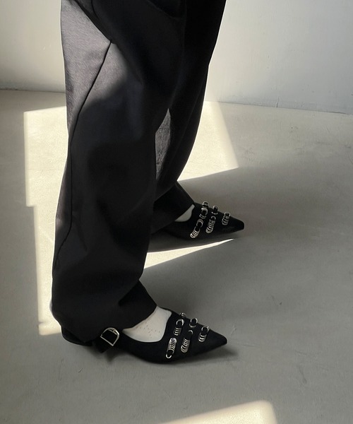 chuclla（チュクラ）の「カーブシーム ワイドトラウザーズ chw25s049（その他パンツ・レディース・ダークパープル/ブラック/アイボリー・S/M/L）」の15枚目の写真