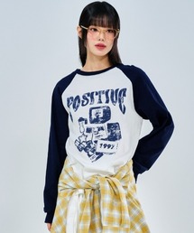 A'GEM/9 × .kom 『ACOVER/オコボ』 Positive 1997 Raglan Long Sleeve T-Shirt/ポジティブ1997ラグラン長袖カットソー