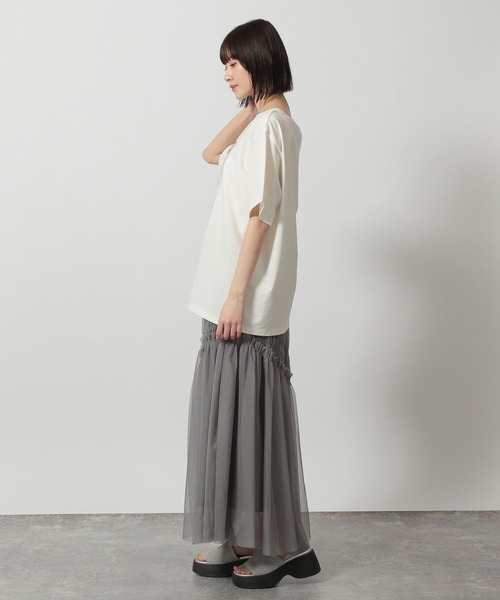 LAKOLE（ラコレ）の「フラワーフォトTEE / 325508（Tシャツ/カットソー・レディース・イエロー/オフホワイト/チャコールグレー・FREE）」の19枚目の写真