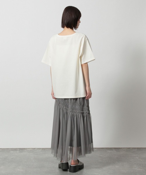 LAKOLE（ラコレ）の「フラワーフォトTEE / 325508（Tシャツ/カットソー・レディース・イエロー/オフホワイト/チャコールグレー・FREE）」の20枚目の写真