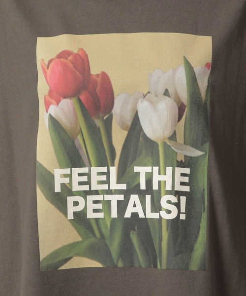 LAKOLE（ラコレ）の「フラワーフォトTEE / 325508（Tシャツ/カットソー・レディース・イエロー/オフホワイト/チャコールグレー・FREE）」の15枚目の写真