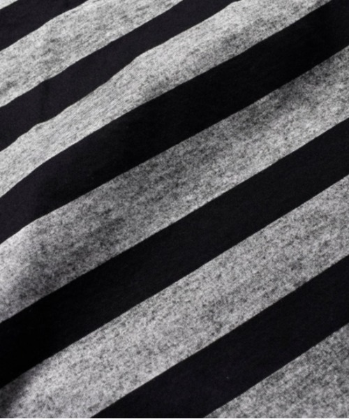 MINEDENIM（マインデニム）の「MINEDENIM（マインデニム）Seepage Border Crewneck T-SH（Tシャツ/カットソー・メンズ・その他24/ブラック・2/3/1）」の6枚目の写真