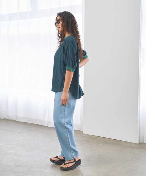 J.PRESS YORK STREET(ジェイプレスヨークストリート)の「【WOMEN】ワッシャードルマン ブラウス(シャツ/ブラウス・レディース・ダルブルー系/ダークグリーン系/ライトグレー系/イエロー系/ネイビー系・F)」の7枚目の写真
