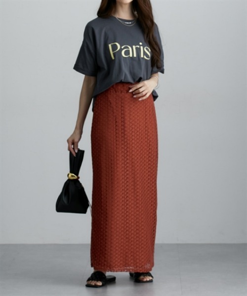 nissen（ニッセン）の「透かし編みナロースカート（スカート・レディース・ブラック/レッド/ブラウン・M）」の15枚目の写真