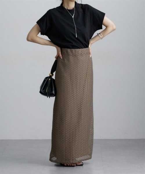 nissen（ニッセン）の「透かし編みナロースカート（スカート・レディース・ブラック/レッド/ブラウン・M）」の13枚目の写真