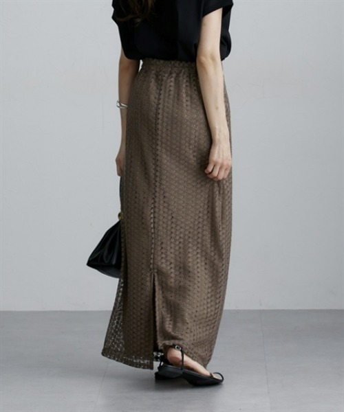 nissen（ニッセン）の「透かし編みナロースカート（スカート・レディース・ブラック/レッド/ブラウン・M）」の21枚目の写真