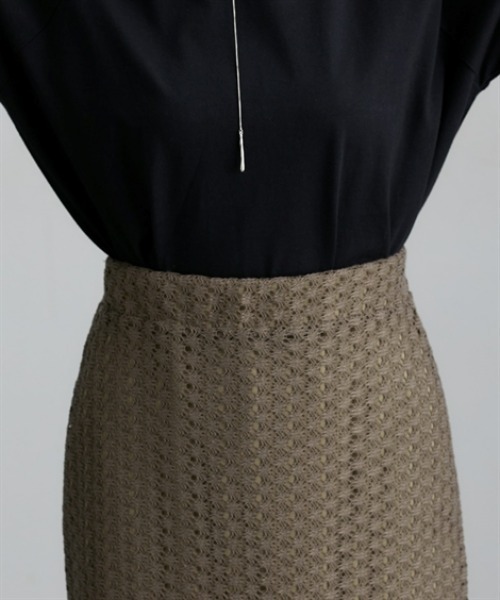 nissen（ニッセン）の「透かし編みナロースカート（スカート・レディース・ブラック/レッド/ブラウン・M）」の22枚目の写真