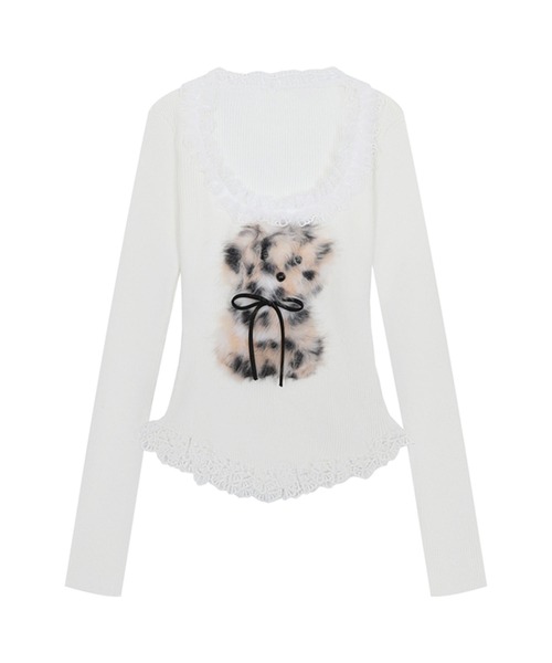 HOOK(フック)の「【HOOK】for girls ファーフリルトップス(Tシャツ/カットソー・レディース・ブラック/グレー/ホワイト・SMALL/MEDIUM)」の6枚目の写真