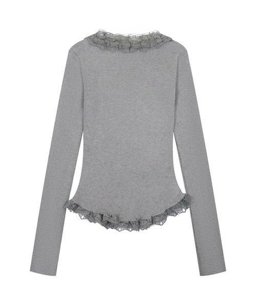 HOOK(フック)の「【HOOK】for girls ファーフリルトップス(Tシャツ/カットソー・レディース・ブラック/グレー/ホワイト・SMALL/MEDIUM)」の9枚目の写真