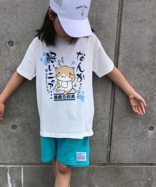 セール】猫渕さん ねこぶちさん半袖Tシャツ KIDS（Tシャツ
