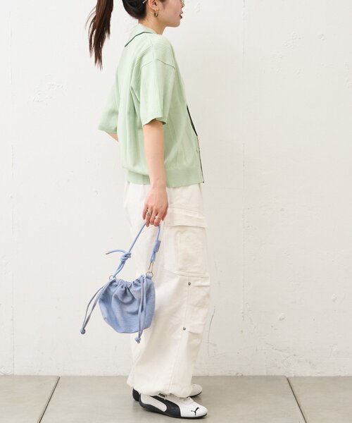 CIAOPANIC TYPY（チャオパニックティピー）の「【UNISEX】ストライプサマーニットカーディガン（カーディガン/ボレロ・レディース・グレー/グリーン/ブラウン・MEDIUM/LARGE）」の15枚目の写真