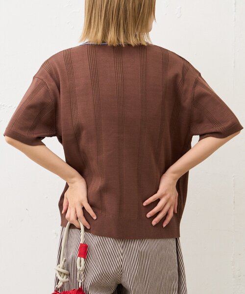 CIAOPANIC TYPY（チャオパニックティピー）の「【UNISEX】ストライプサマーニットカーディガン（カーディガン/ボレロ・レディース・グレー/グリーン/ブラウン・MEDIUM/LARGE）」の19枚目の写真