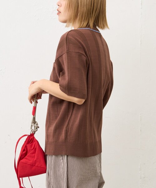 CIAOPANIC TYPY（チャオパニックティピー）の「【UNISEX】ストライプサマーニットカーディガン（カーディガン/ボレロ・レディース・グレー/グリーン/ブラウン・MEDIUM/LARGE）」の20枚目の写真