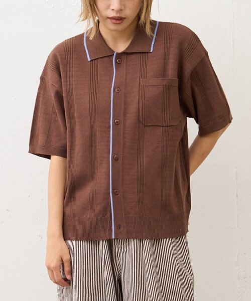 CIAOPANIC TYPY（チャオパニックティピー）の「【UNISEX】ストライプサマーニットカーディガン（カーディガン/ボレロ・レディース・グレー/グリーン/ブラウン・MEDIUM/LARGE）」の21枚目の写真