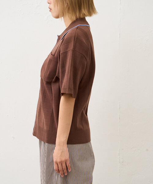 CIAOPANIC TYPY（チャオパニックティピー）の「【UNISEX】ストライプサマーニットカーディガン（カーディガン/ボレロ・レディース・グレー/グリーン/ブラウン・MEDIUM/LARGE）」の4枚目の写真