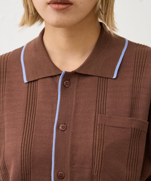 CIAOPANIC TYPY（チャオパニックティピー）の「【UNISEX】ストライプサマーニットカーディガン（カーディガン/ボレロ・レディース・グレー/グリーン/ブラウン・MEDIUM/LARGE）」の6枚目の写真