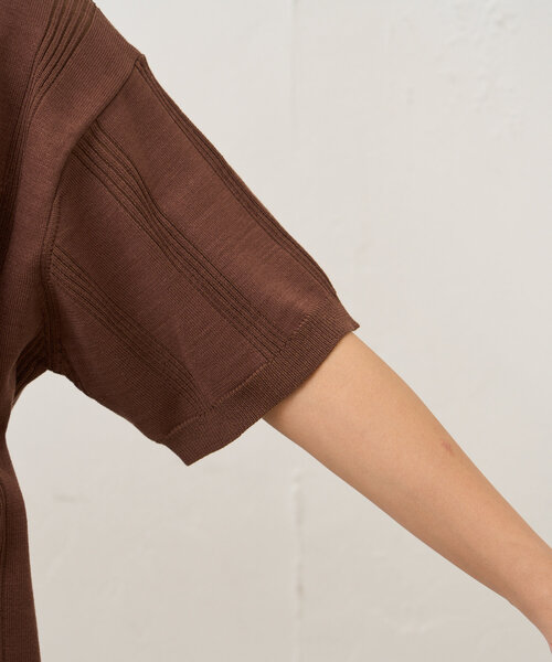 CIAOPANIC TYPY（チャオパニックティピー）の「【UNISEX】ストライプサマーニットカーディガン（カーディガン/ボレロ・レディース・グレー/グリーン/ブラウン・MEDIUM/LARGE）」の8枚目の写真