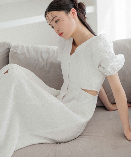 リゾートコレクション✨️TOCCA MARINESNOW 膝丈ワンピース 洗濯可 SHIPS ワンピース 「接触冷感 / 撥水加工」TEX BRID(R)タフタ