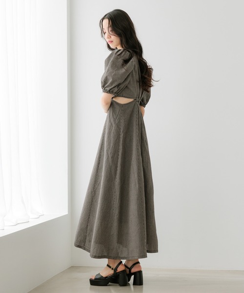 Heather（ヘザー）の「アソートカットアウトワンピース　452500（ワンピース・レディース・オフホワイト/ブラック/ブラック系その他/チェック/ホワイト系・S/M）」の5枚目の写真