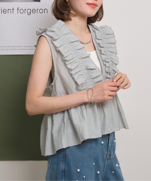 roughlow フリルベスト RODEO CROWNS WIDE BOWL（ロデオクラウンズワイドボウル） ベスト ジレ