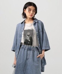 BAYFLOW | [春夏も着やすい軽めデニム]ハーフスリーブデニムシャツ(シャツ/ブラウス)